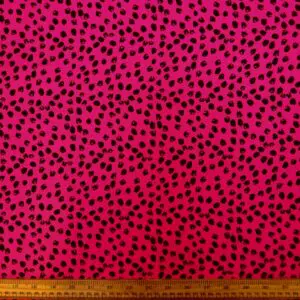Funky Crepe de Chine Fabric Cerise Paws In The Jam
