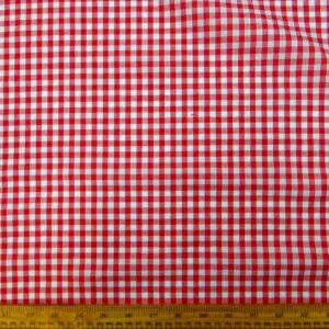 Gingham Fabric Polyester Cotton 6mm Red