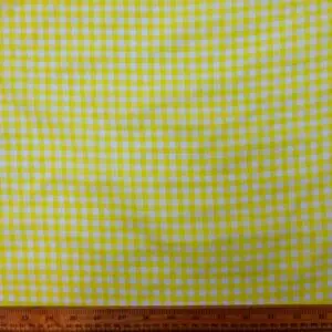 Gingham Fabric Polyester Cotton 6mm Yellow