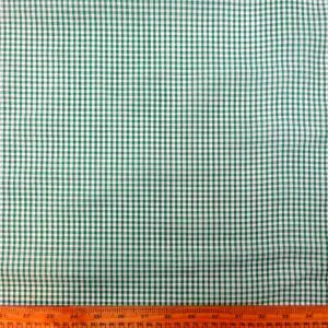 Gingham Fabric Polycotton 3mm Emerald