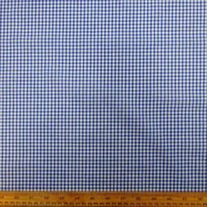 Gingham Fabric Polycotton 3mm Royal