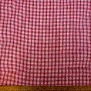 Gingham Fabric Polycotton 3mm Red