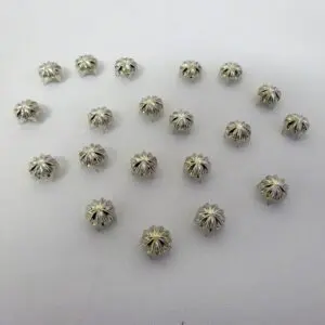 Hand Press Studs Silver Flower