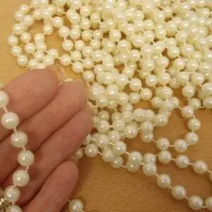 Pearl Strung Bead Trim Ivory 8mm