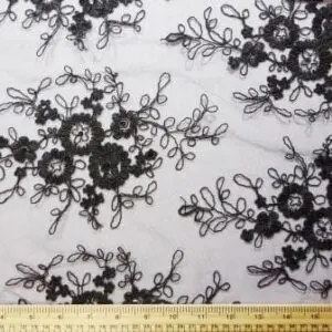 Lace Fabric Bridal Sequin Honey Suckle Flower