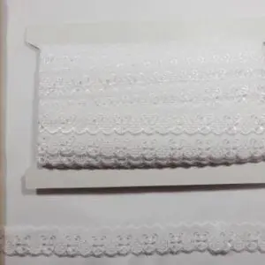 Lace Trim White Flat Zurich Broderie Anglais