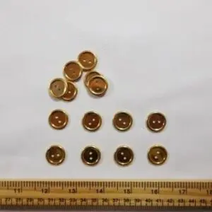 Gold Plain 2 Hole Buttons 18mm Code Jam