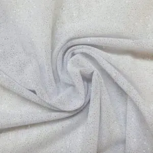 white stretch glitter mesh