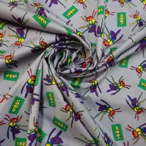 Cotton Fabric Wasps Gangster Print Grey