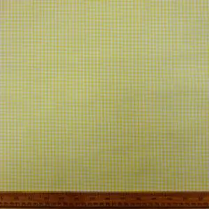Gingham Fabric Polycotton 3mm Yellow