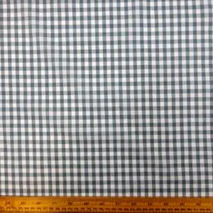 Gingham Fabric Polyester Cotton 6mm Grey