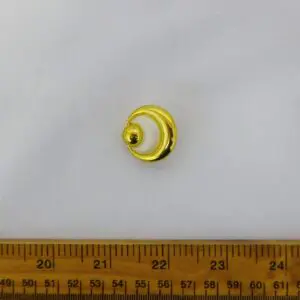 Buttons 25mm Pearl Crescent Moon Gold Shanked Code Jam