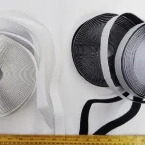 Fabric Land Stick on Hook and Loop in Black or White