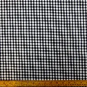 Gingham Fabric Polyester Cotton 6mm Black