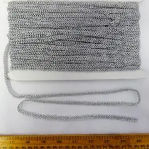 Metallic Braid Trimming 1cm Mini Frogging Platinum Silver