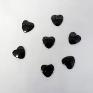 Large Heart Buttons Black