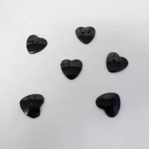 Large Heart Buttons Black