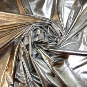 Lycra Spandex Fabric Lightweight Foiling Silver