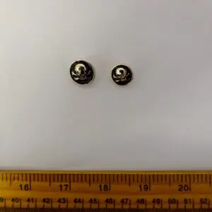Skull And Crossbones Buttons Black Gold Code 8268
