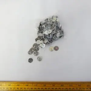 Buttons Large Bag Silver Shanked Buttons 15mm