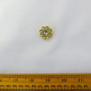 Buttons 23mm Gold Faux Flower Diamante Shanked Code Jam