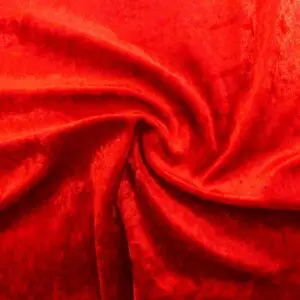 Crushed Velvet Fabric Finest Quality 240g red