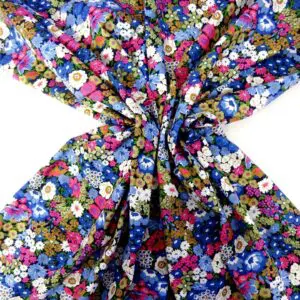 Cotton Fabric Floral Liberty Bell Denim Blue