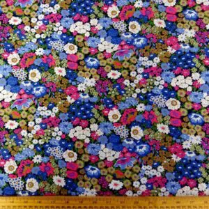 Cotton Fabric Floral Liberty Bell Denim Blue