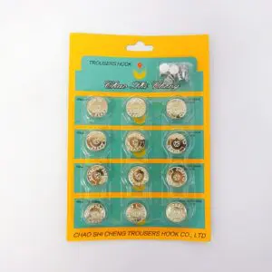 Jean Buttons Carded 12 Per Pack Silver