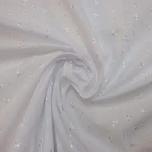 Broderie Anglais Fabric Polyester Cotton Vogue Design White