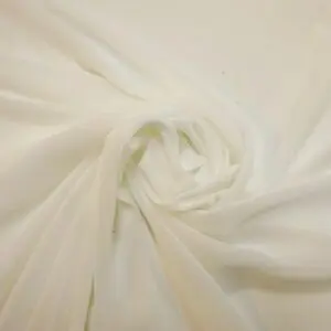 Plain Polyester Chiffon Fabric Ivory