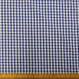 Gingham Fabric Polyester Cotton 6mm royal