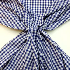 Gingham Fabric Polyester Cotton 6mm royal