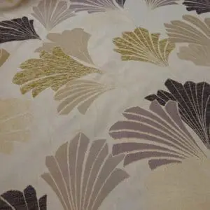 Curtain Fabric Truffle Leaves Beige Grey