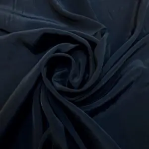Crepe De Chine Fabric Plain Navy