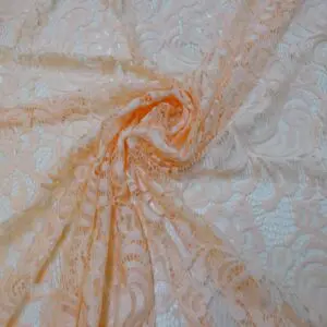 Lace Fabric Scalloped Crochet Lace Peach