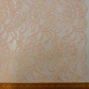 Lace Fabric Scalloped Crochet Lace Peach