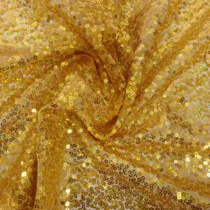 Sequin Fabric Blitz Hologram Evening Wear Gold Hologram