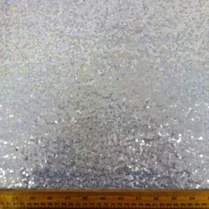 Sequin Fabric Blitz Hologram Evening Wear Silver Hologram