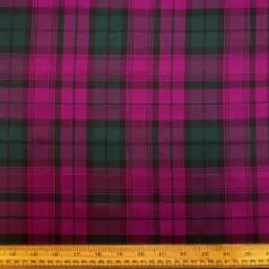 Tartan Suiting Fabric Lindsey Wine