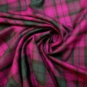 Tartan Suiting Fabric Lindsey Wine