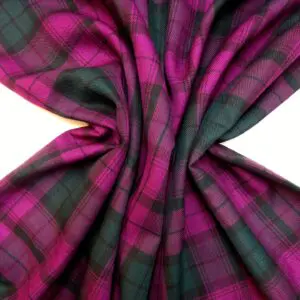 Tartan Suiting Fabric Lindsey Wine