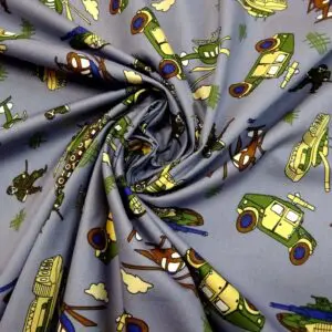 Cotton Fabric Tank Command Print grey