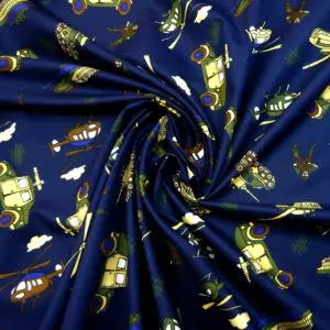 Cotton Fabric Tank Command Print navy