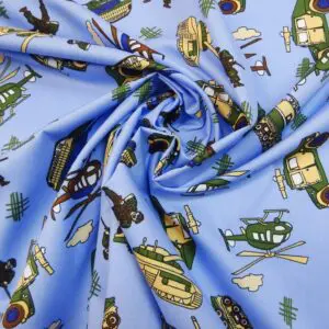 Cotton Fabric Tank Command Print blue