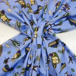 Cotton Fabric Tank Command Print blue