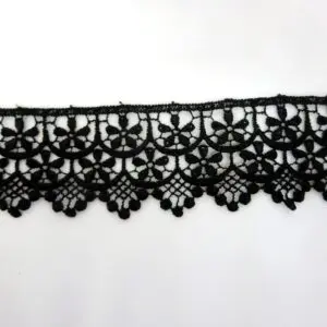 Lace Trimming 55mm Wide Guipure Lace Josie Black