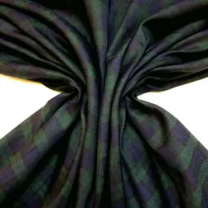 Polyester Scottish Tartan Suiting Fabric Black Watch