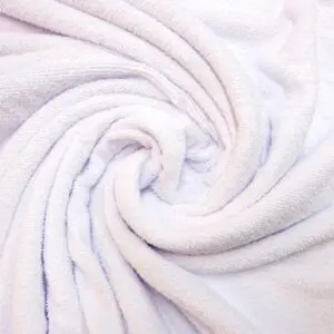 Towelling Fabric 2 Way Stretch White