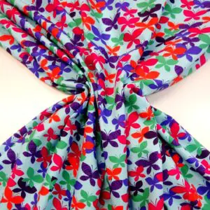 Cotton Fabric Butterfly Spiro turquoise